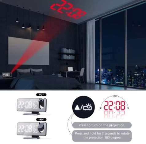 Reloj Proyector Despertador LED